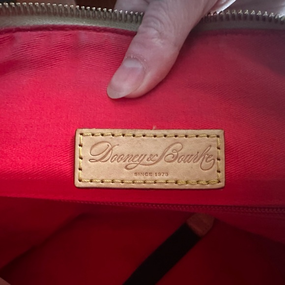 Dooney & Bourke Black Satchel Rainbow DB’s and Vacchetta Leather - Picture 12 of 16